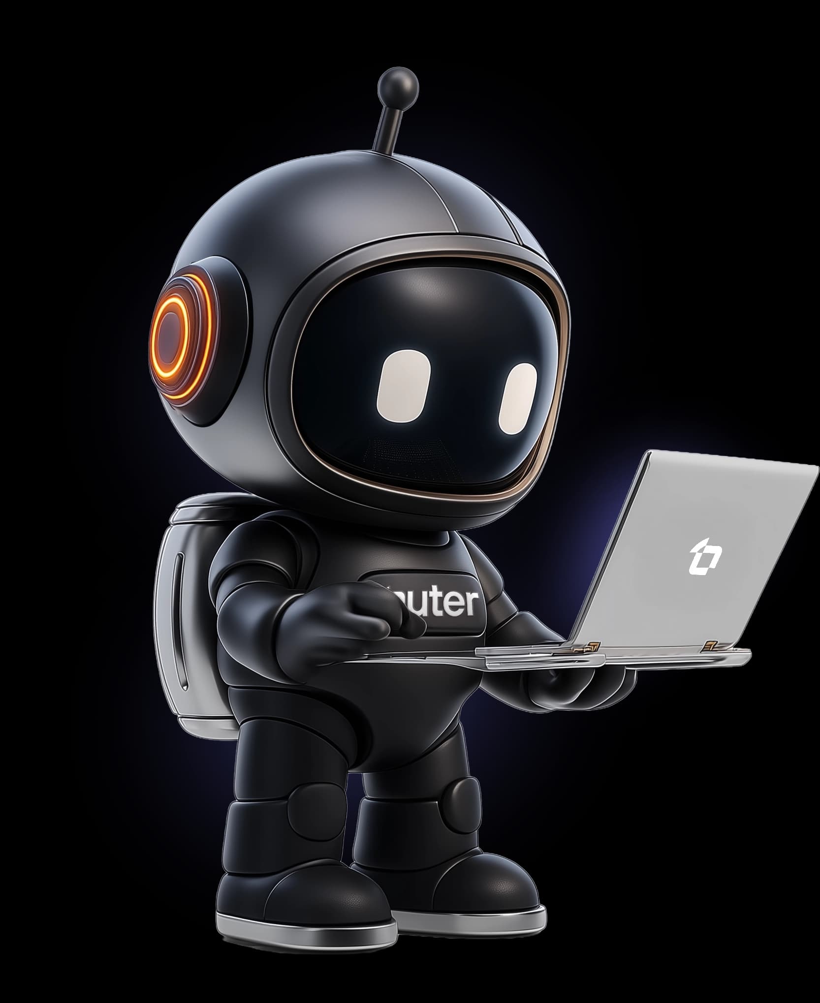 Astronaut with laptop illustration