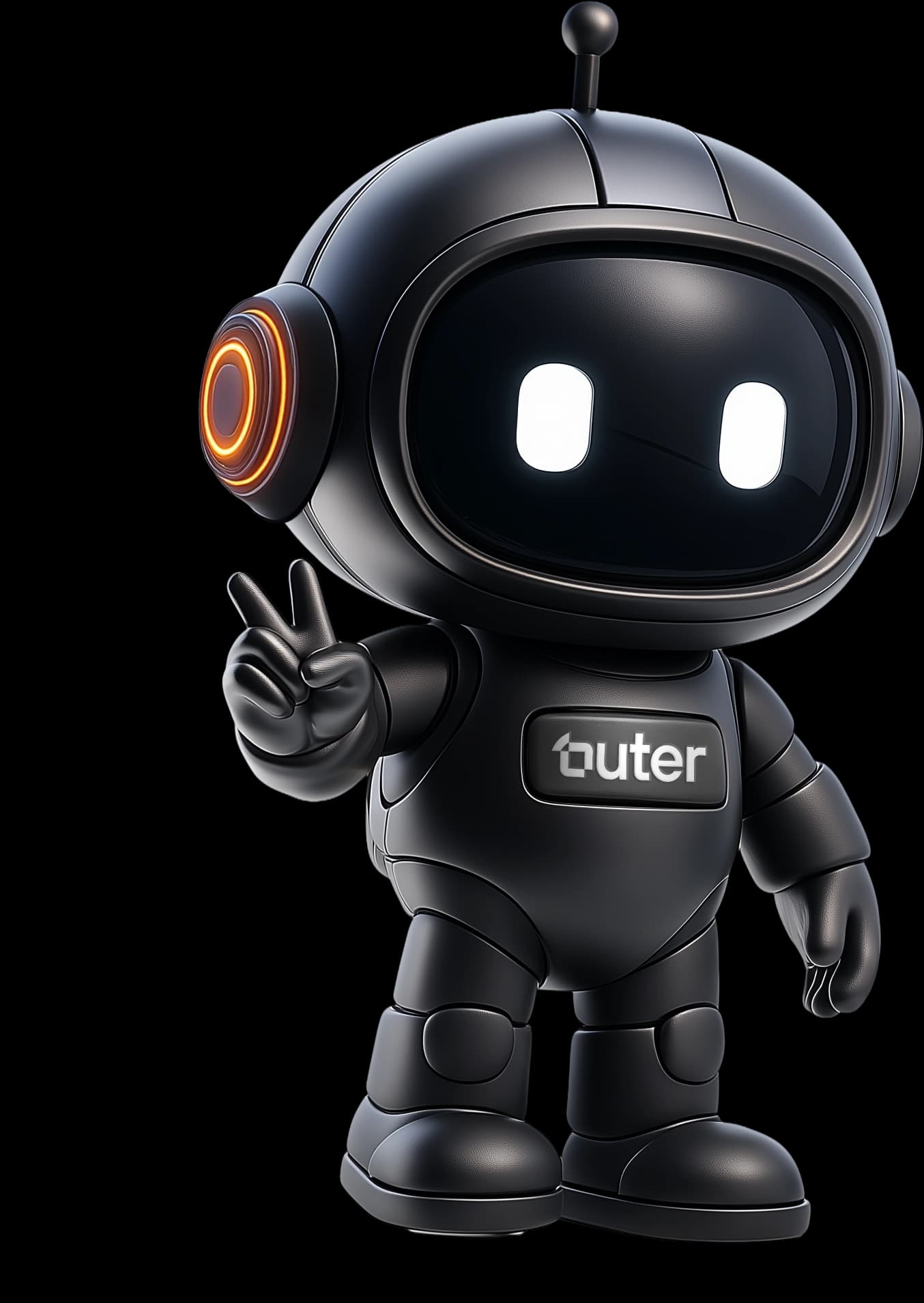 Astro robot giving peace sign